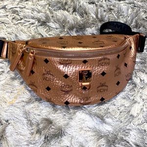 Only worn twice rose gold MCM bumbag
